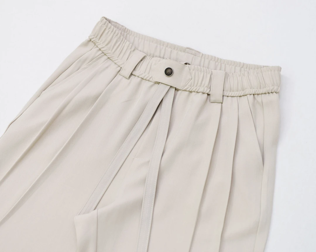 直筒裤腰带款<300D加捻工艺>280克春夏季抗皱透气松紧腰百搭长裤