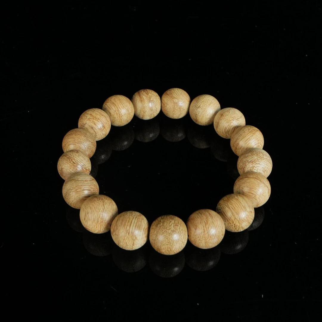 B4154 斯里兰卡黄油虎皮纹老料沉香手串 1.35cm 10.2g