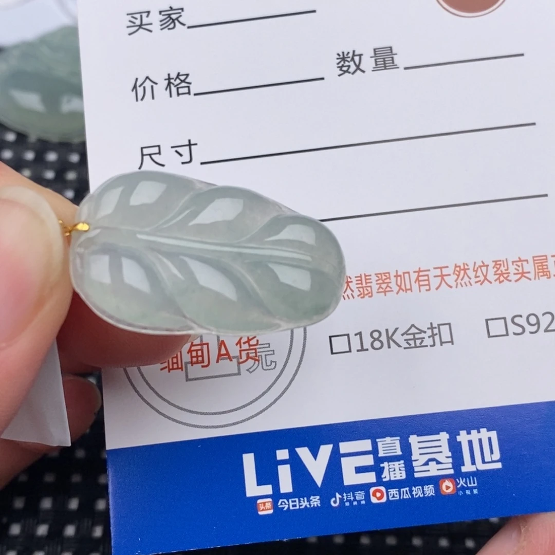 林***暖翡翠18K金镶嵌颈饰