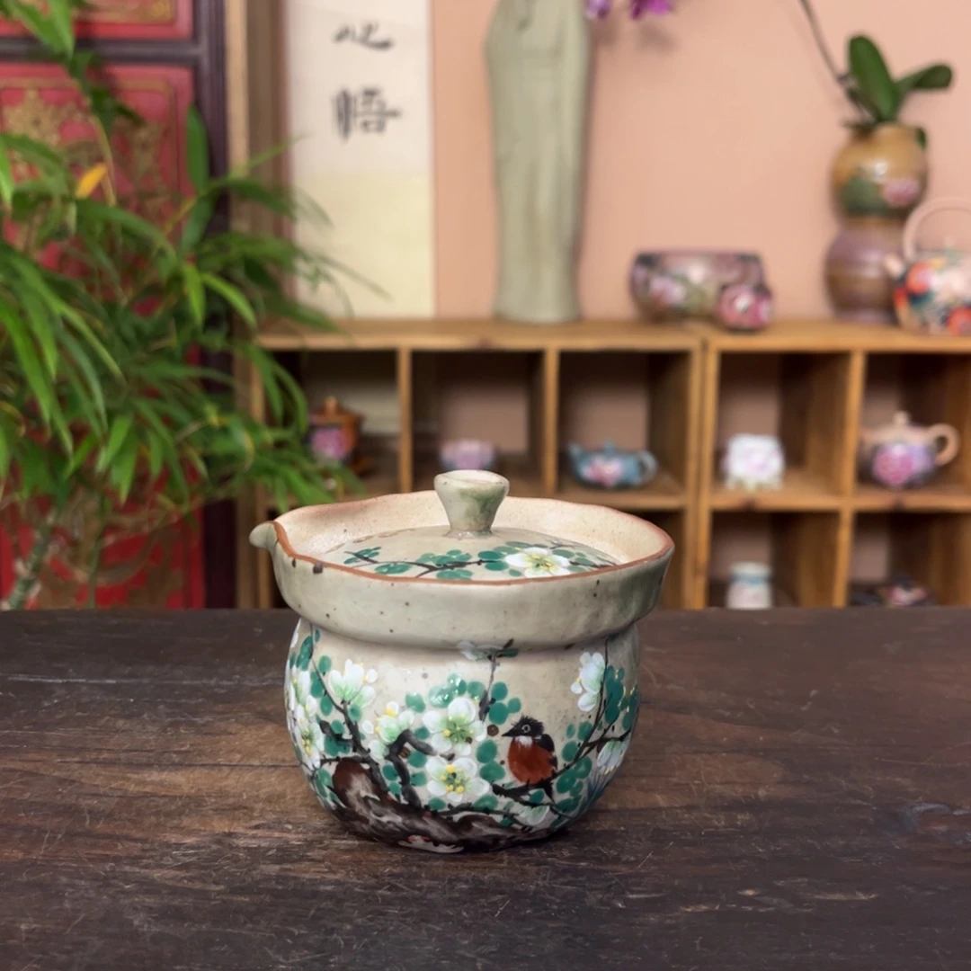 柴烧纯手工手绘陶瓷