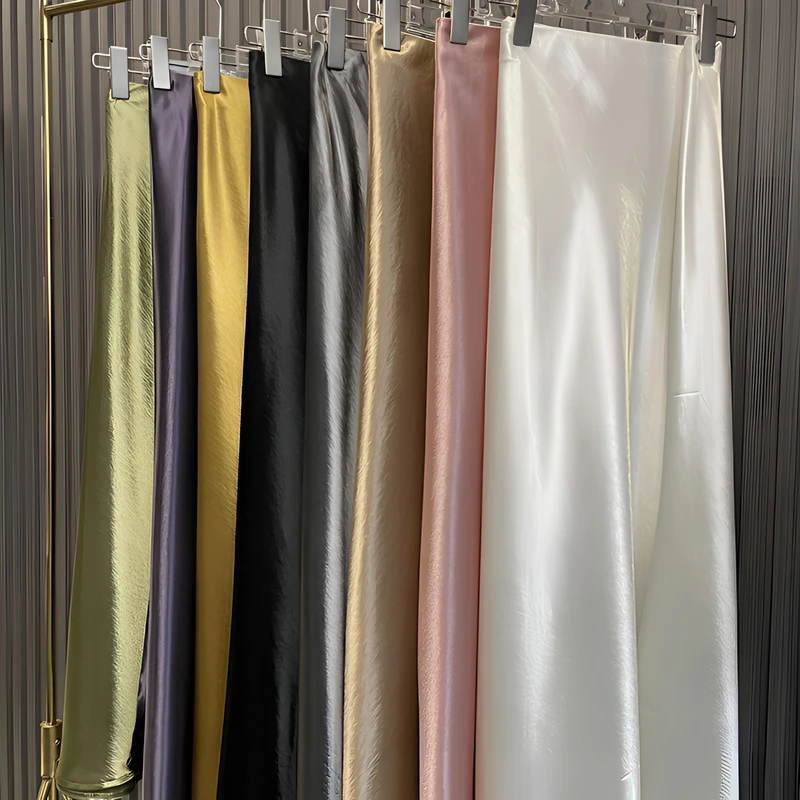 春季新中式薄款纯色高腰显瘦裙子长裙时尚休闲半身裙女士