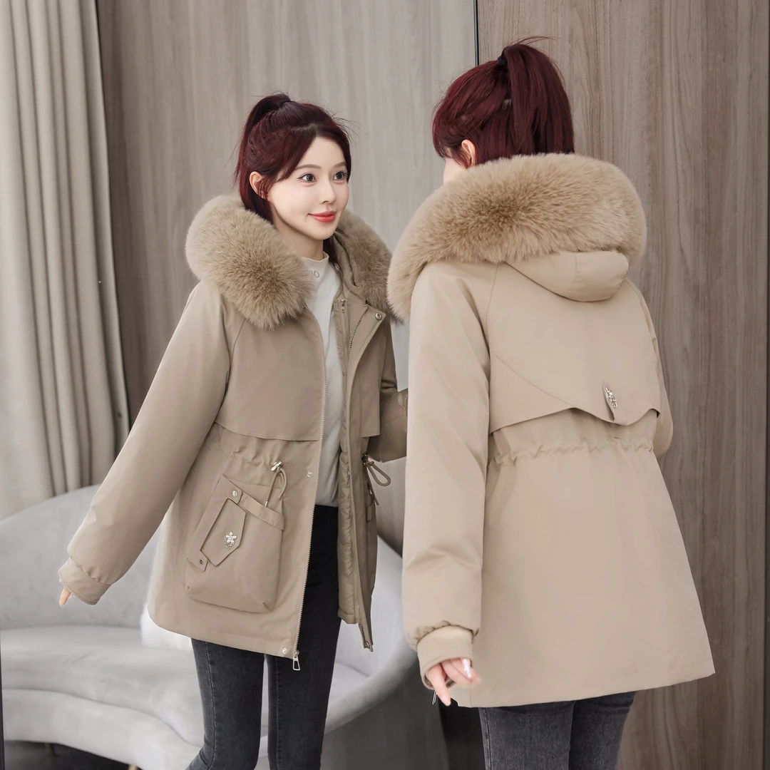 派克服女可拆卸内胆棉衣棉服中长款冬季新款加厚女士棉袄外套