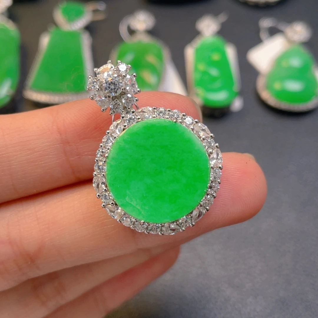 翡翠银S925镶嵌颈饰