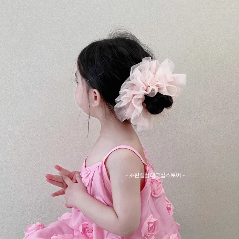 大号超仙公主蕾丝网纱儿童大肠发圈夏季2025宝宝发绳皮筋女童头饰