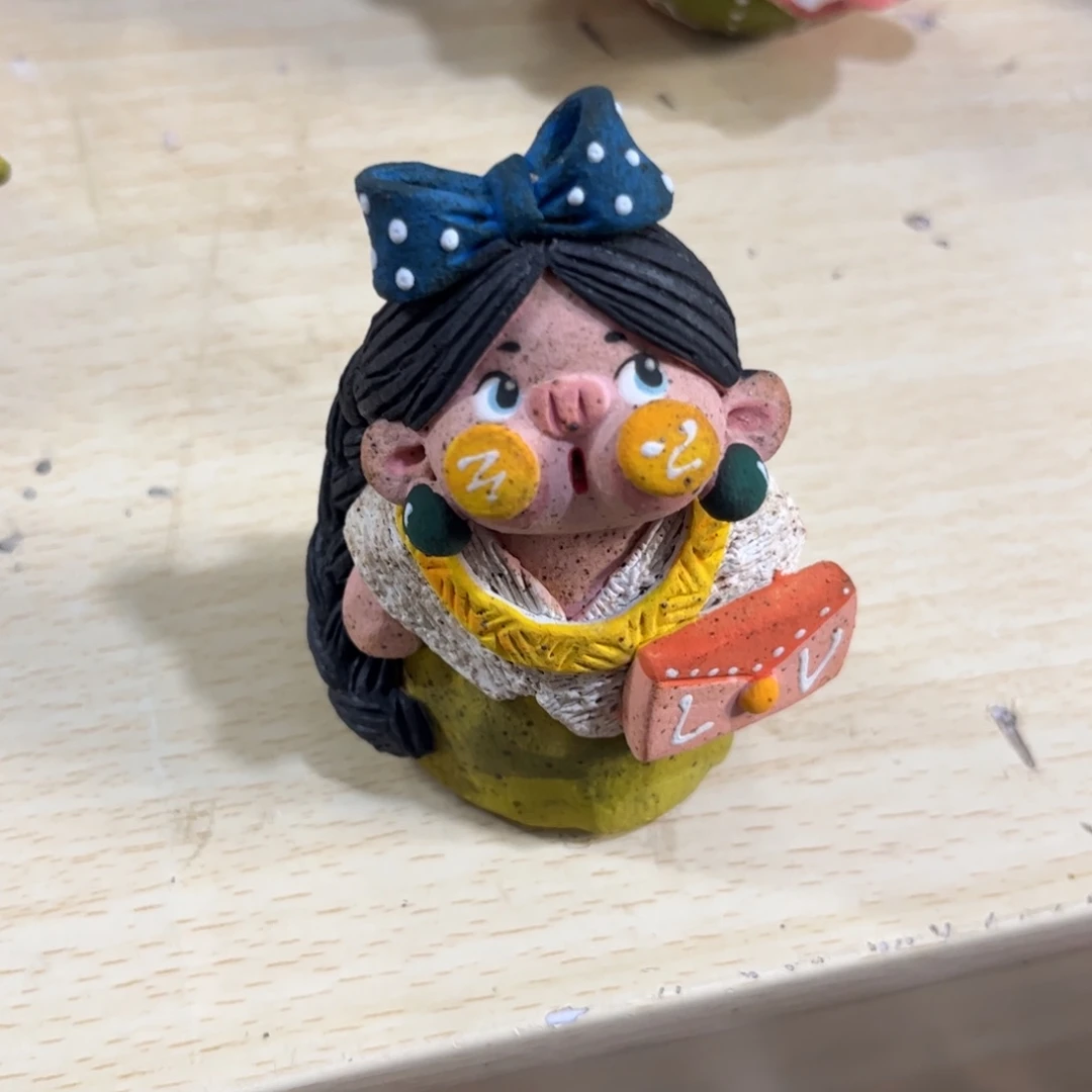 泥塑古镇炻陶花盆