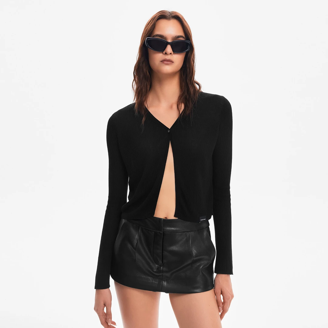 CALLED BACK毛针织衫秋冬针织衫衬衫开衫扭绳微标针织开衫050701