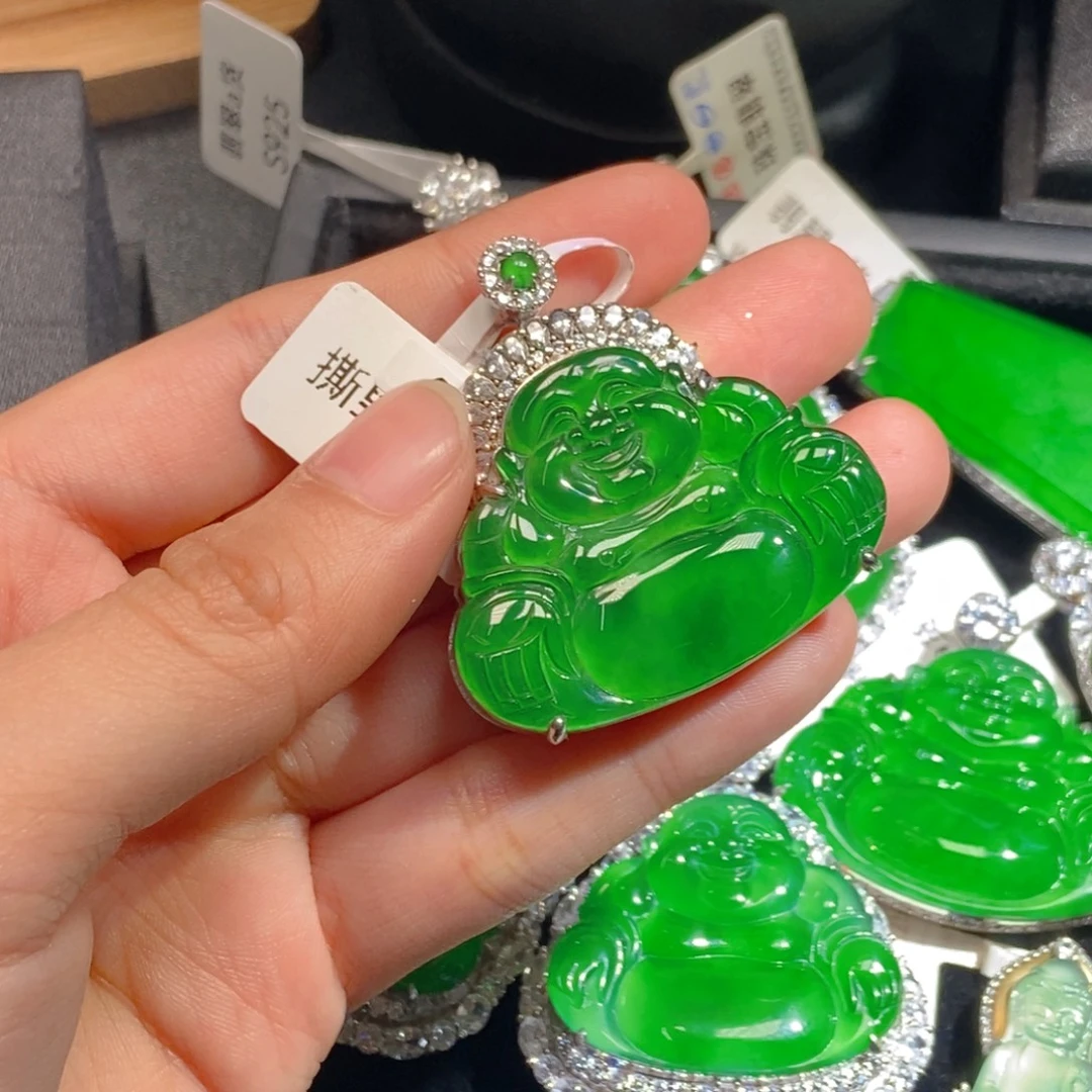 翡翠银S925镶嵌吊坠(不含链)