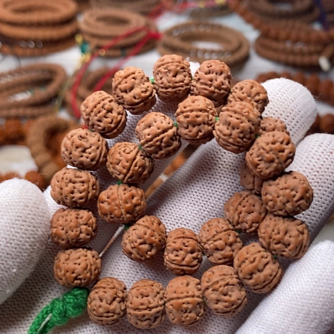 手串金刚菩提五瓣南瓜满肉老树王，尺寸13.5