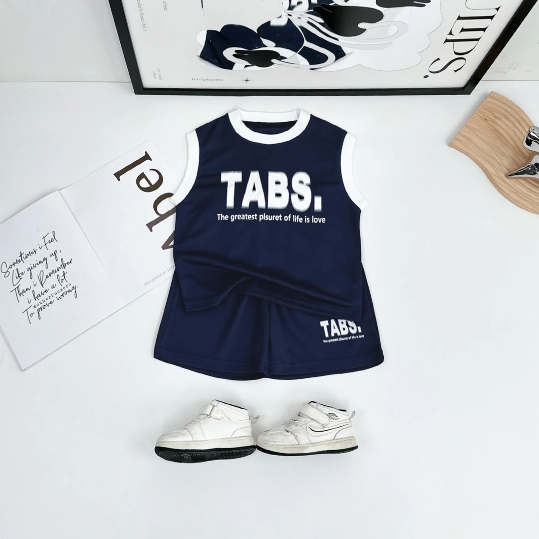 儿童夏季套装2025新款男童篮球服两件套洋气 HZ25477悠悠童话童装