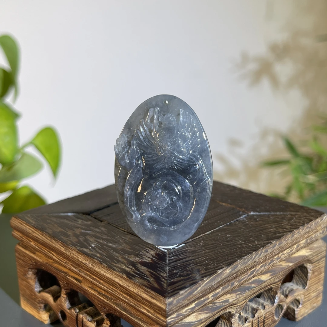 JXA19-56 天然缅甸A货翡翠 钟馗