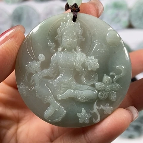 翡翠颈饰未镶嵌观音福利