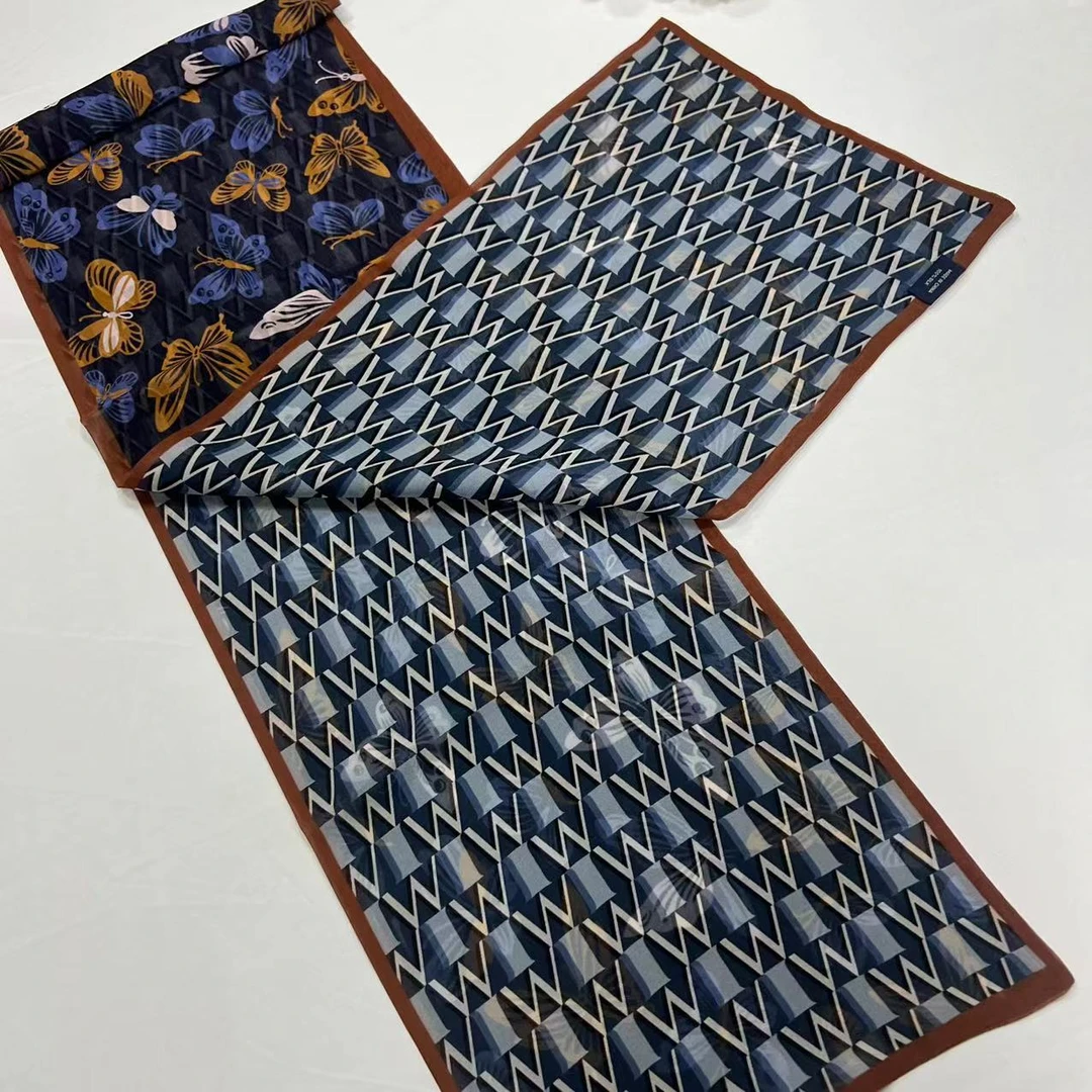 帛罗纱双面双层长巾-曼云蝴蝶