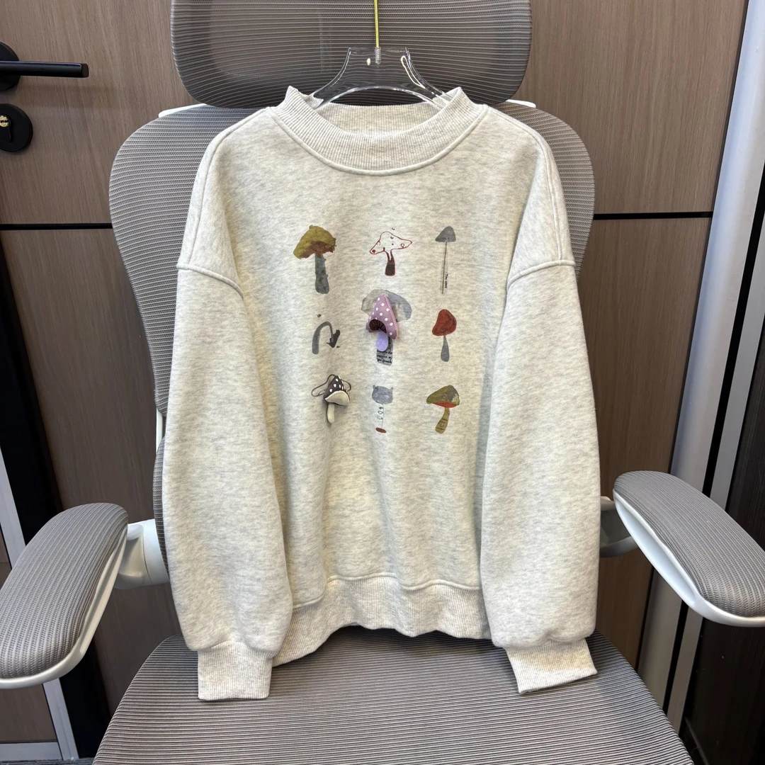 【清货】冬款韩范立体蘑菇加绒女童圆领卫衣 F270 270 S