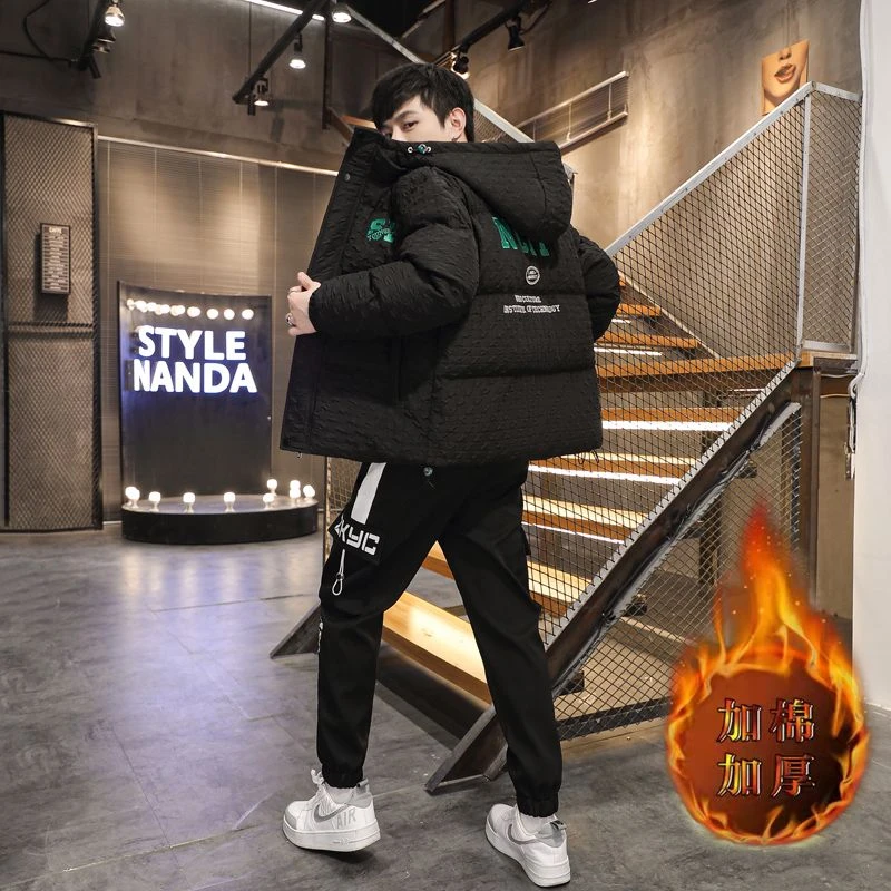 潮牌轻奢衣男冬季加棉加厚保暖外套百搭青少年帅气棉服高端男士