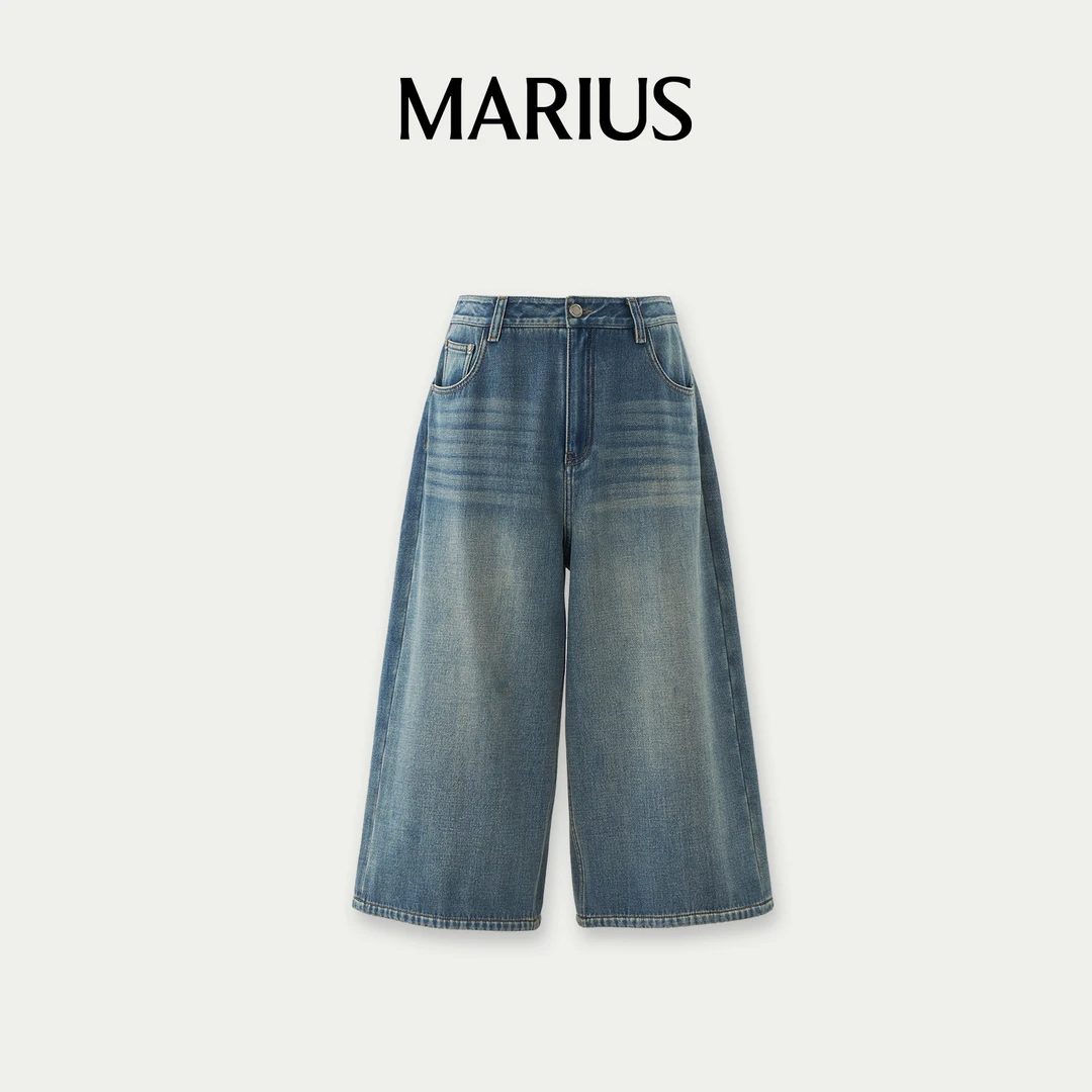 MARIUS‘游牧牛仔’松弛感牛仔内磨毛七分裤