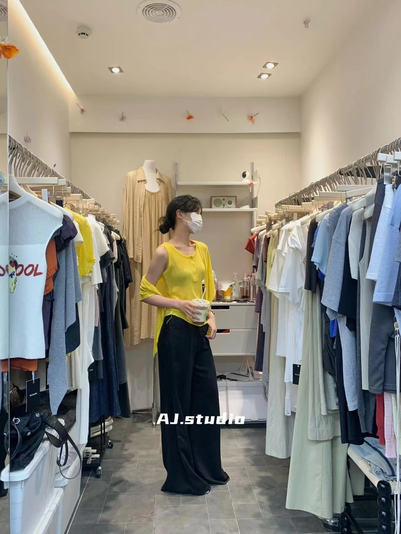 AJ（1aje1073#）多种穿法！软针织三粒扣百搭背心 5-15