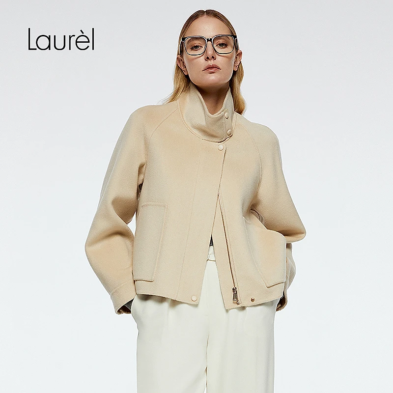 Laurel劳芮25秋新款立领短款大衣LWD364D01600