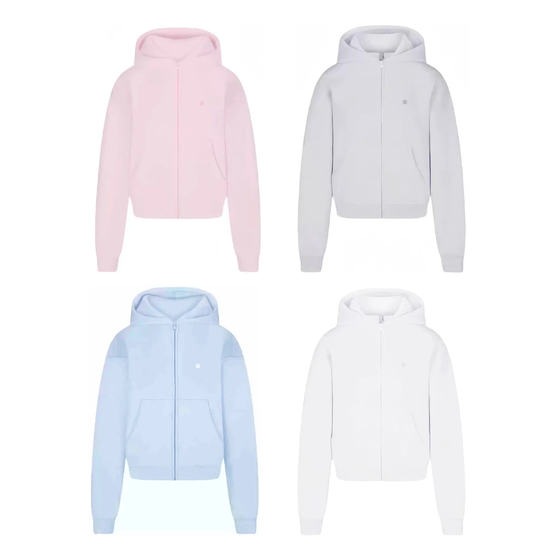 棉宝Aleksandre“长绒棉”棉花刺绣拉链卫衣