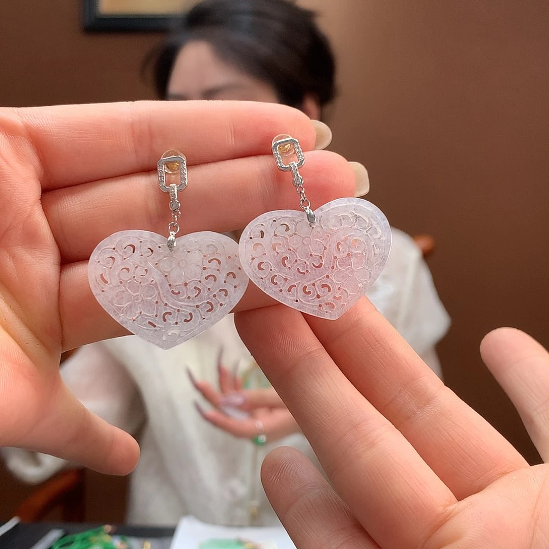 翡翠银S925镶嵌颈饰耳饰