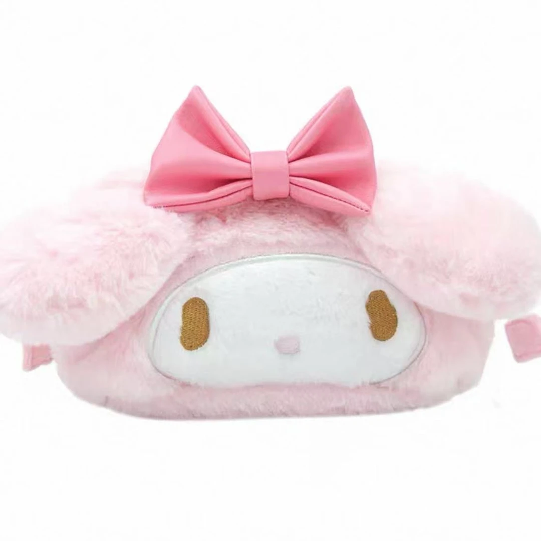 三丽鸥美乐蒂可爱笔袋包包女生礼物毛绒大容量化妆包化妆包可爱