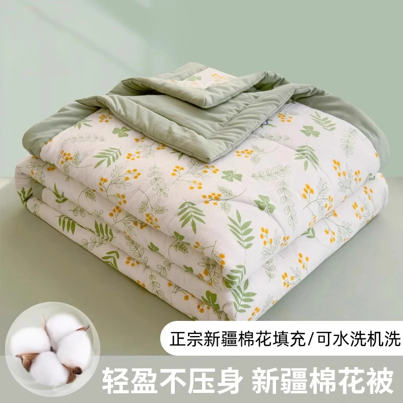 2025新款凉感夏季水洗棉新疆纯棉花空调被子可机洗薄款夏被凉被