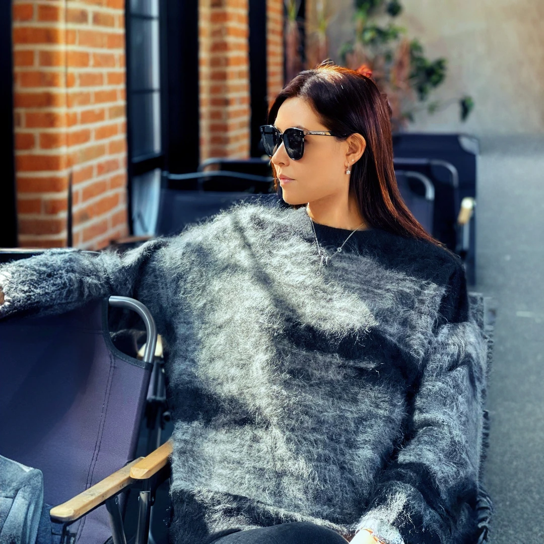 【水墨】纯山羊绒拉绒衫24788