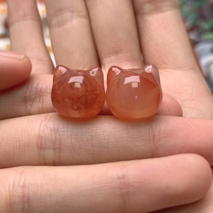 玛瑙/玉髓未镶嵌玛瑙龙纹猫头