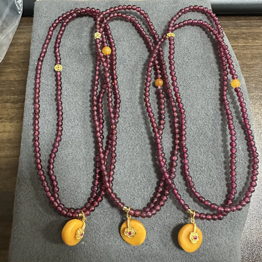【小院甄选】石榴石三圈手链约3mm 多样性发一件 AT1102