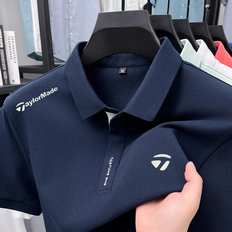 Taylormade泰勒梅高尔夫2025夏季新款男士短袖polo衫运动纯棉t恤