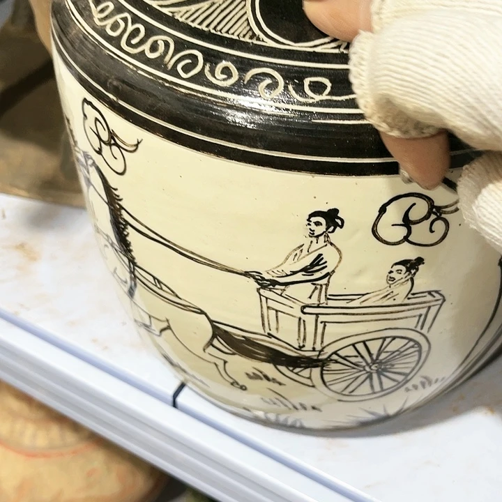 瓦当摆件摆件茶桌茶台陶瓷标*