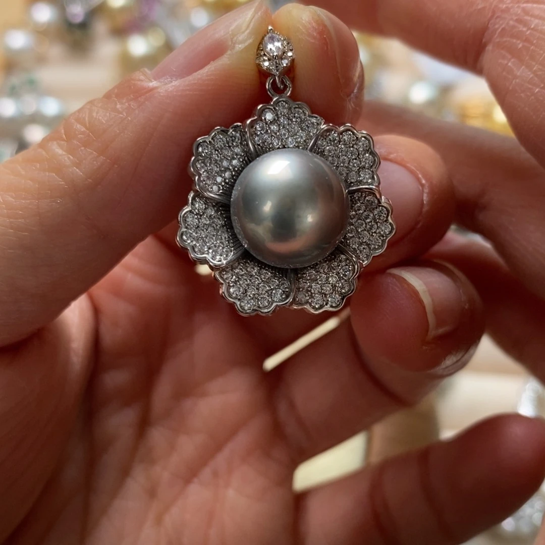 海水珍珠颈饰银S925镶嵌