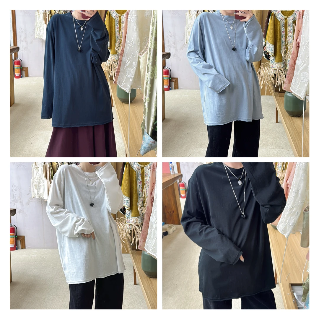 领口反做！纸片人毛边卷边长袖上衣！GZ6576