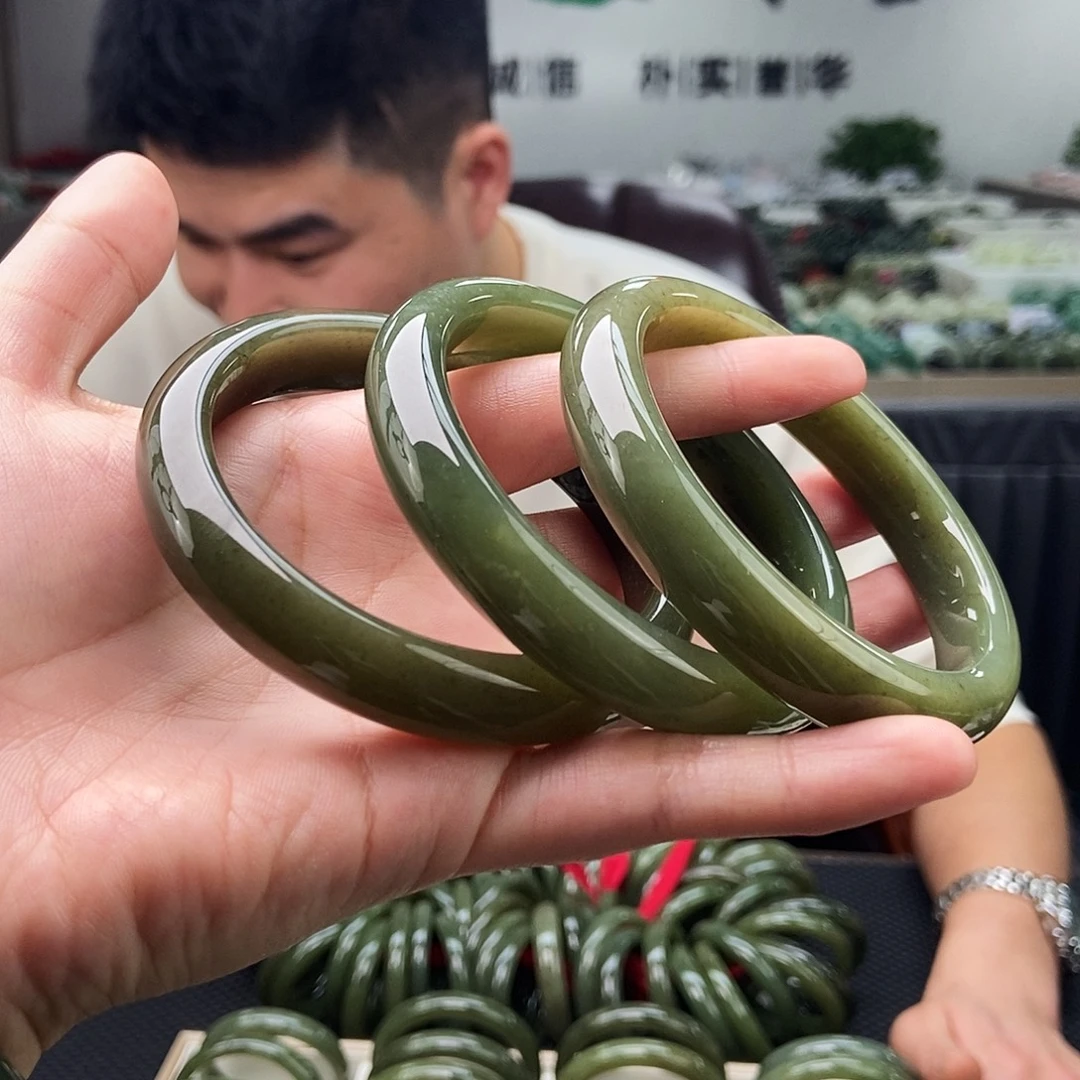 和田玉未镶嵌手镯 53-64颜色多样性发拍一发一
