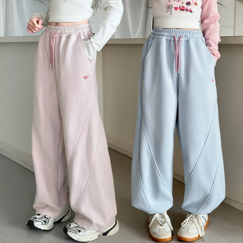 女童春秋卫裤2025新款儿童春季运动裤中大童休闲裤女孩束脚长裤子