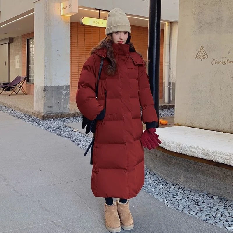 2025冬季新款棉服长款过膝棉袄加厚保暖宽松时尚情侣外套