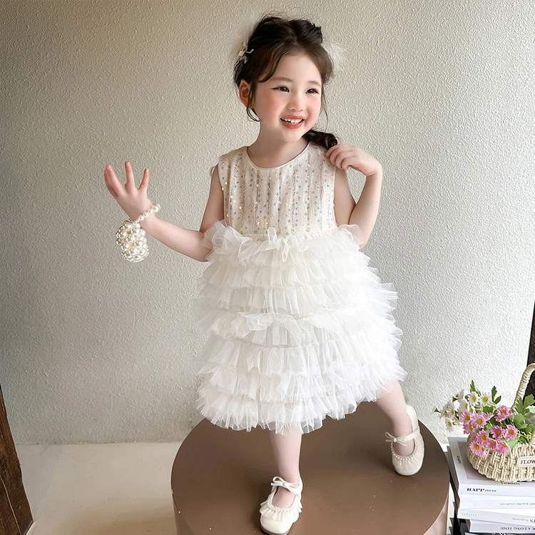 公主纱裙连衣公主夏季蓬蓬裙韩版洋气背心裙洋气甜美蛋糕裙中小童