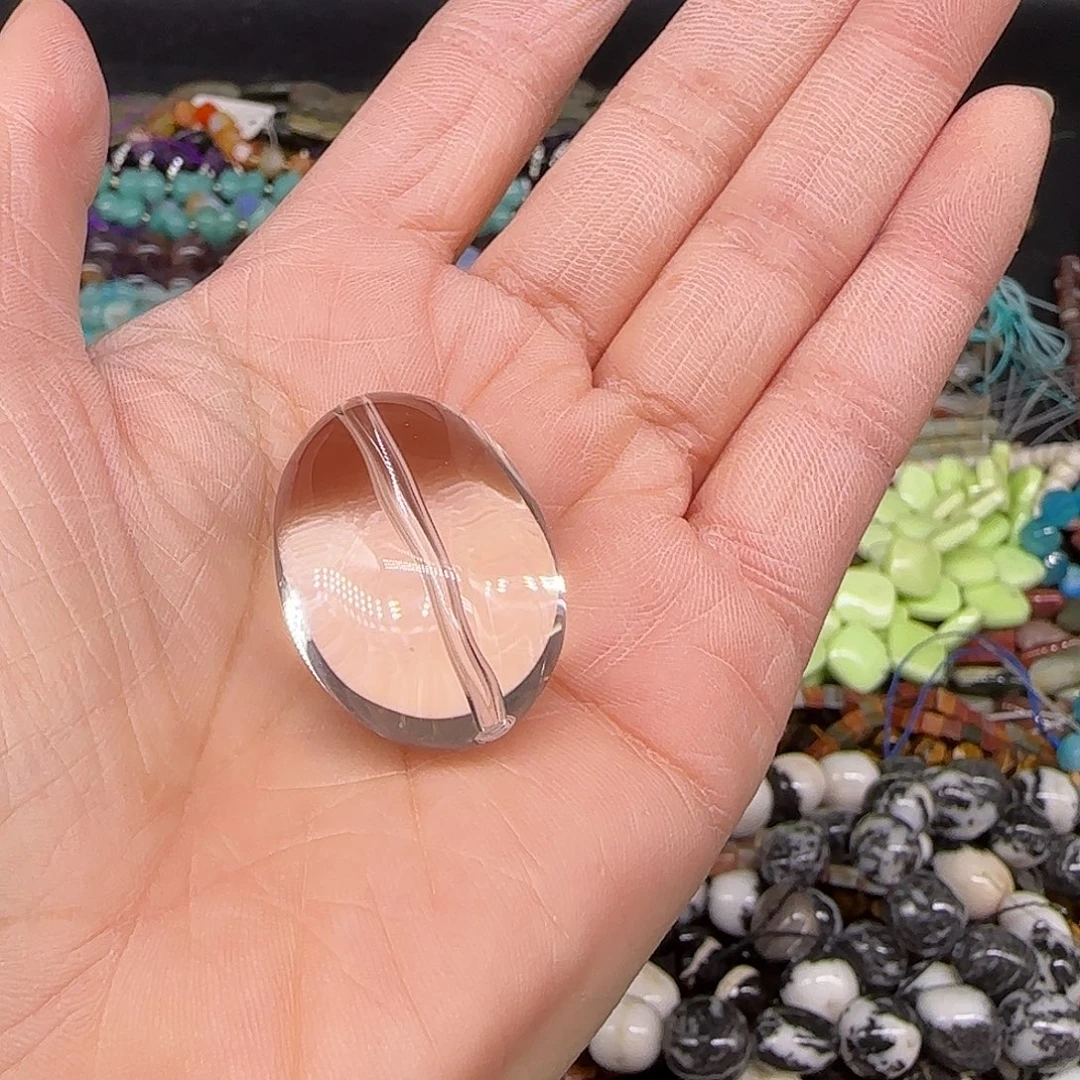 汪***玛瑙/玉髓合金珠宝半成品白水晶拍两74发一颗