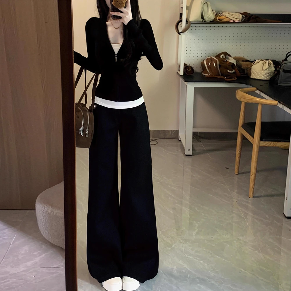 气质运动套装女秋学生韩系修身显瘦时尚减龄假两件卫衣休闲两件套