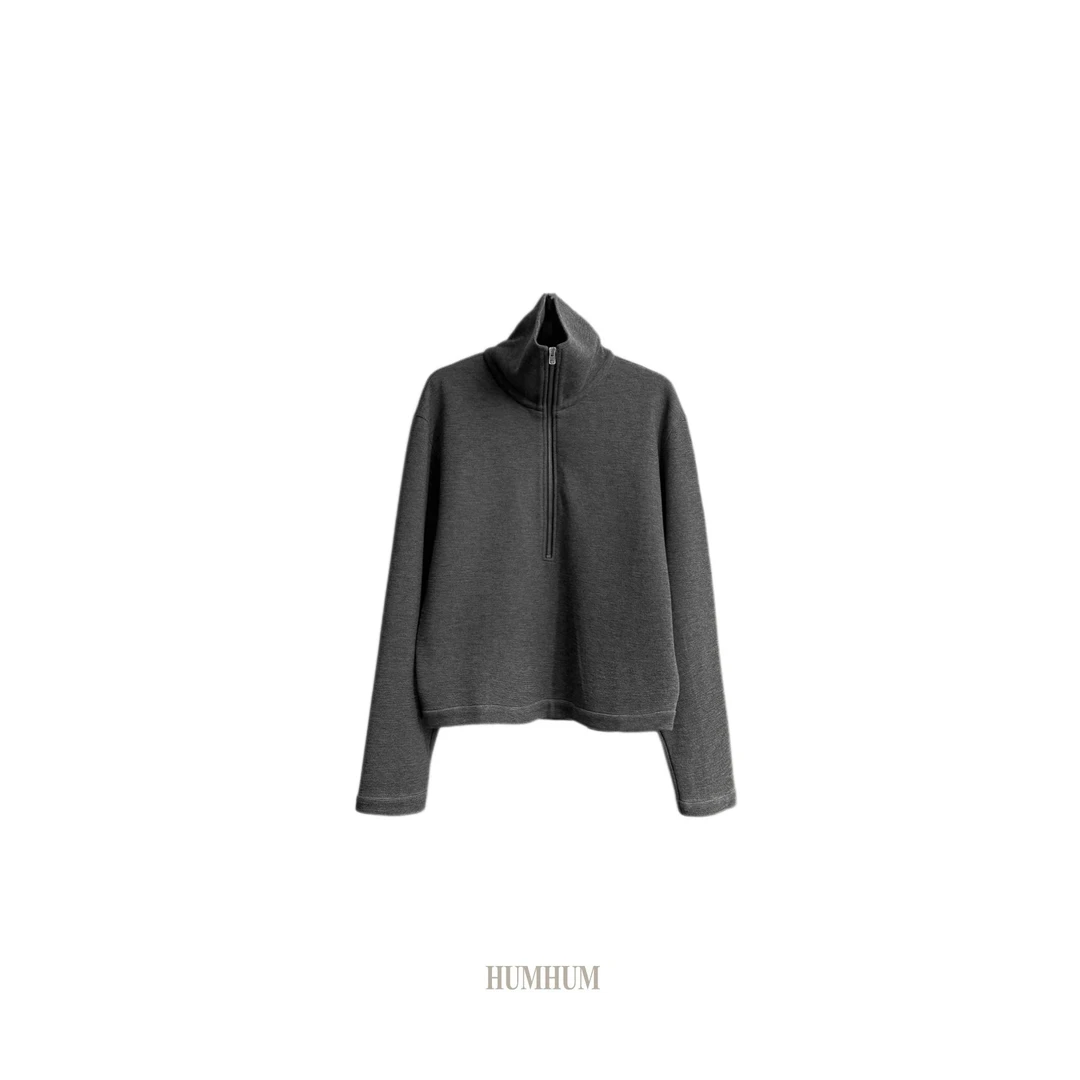 HUMHUM | 松弛时髦精拉链立领密度精织卫衣