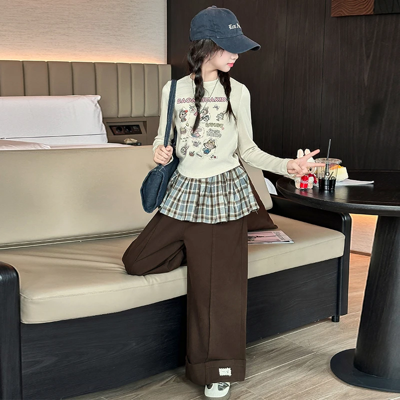 简约潮牌店铺儿童服装2025年新款衣服女童装秋装套装6-12岁高级感