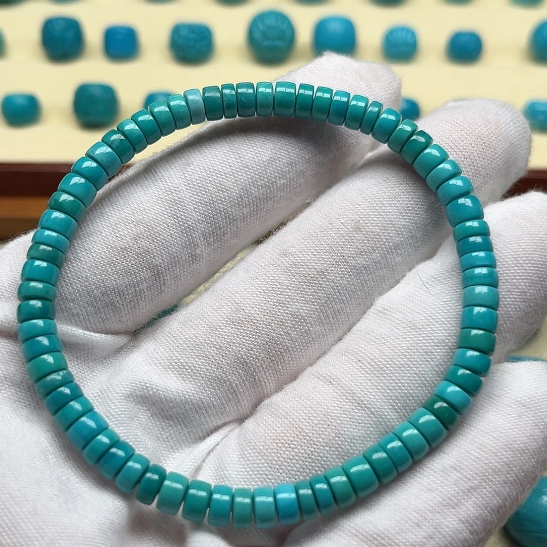 绿松石未镶嵌天然原矿绿松石无镶嵌直切手串5