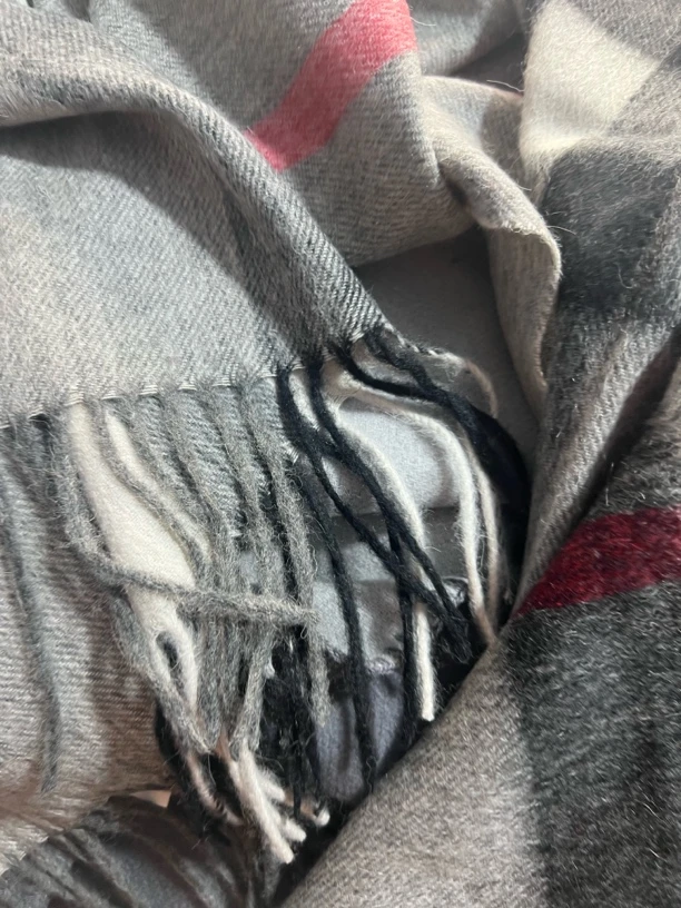 防风通用格子男友风厚款法式围巾混纺双面条纹慵懒风