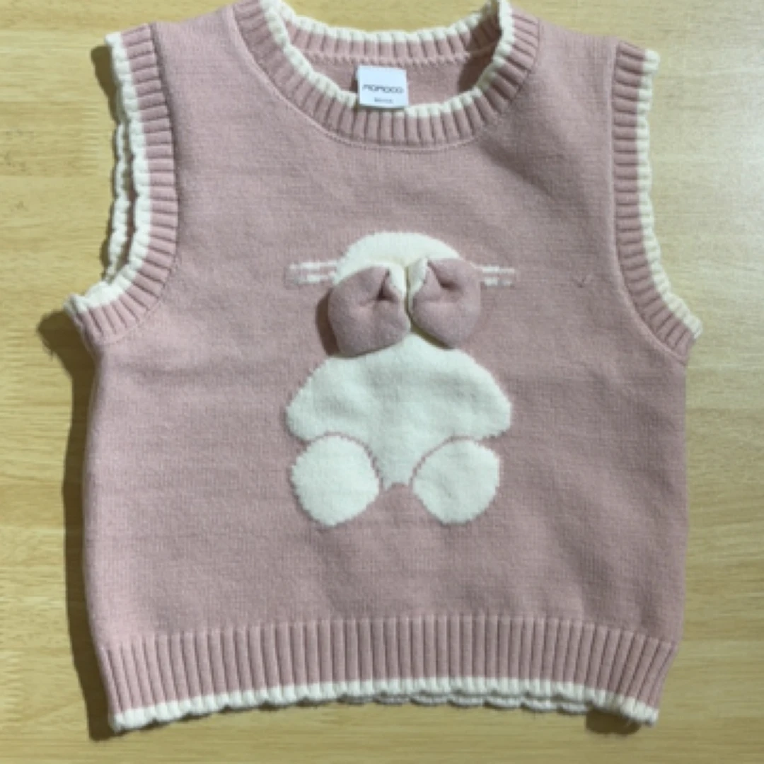 可爱减龄秋冬男童女童款针织毛衣马甲