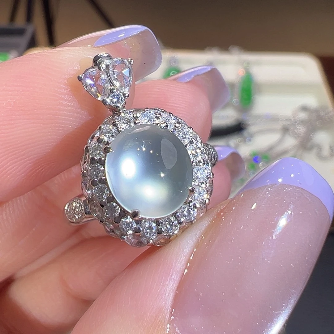 翡翠18K金镶嵌戒指两用款