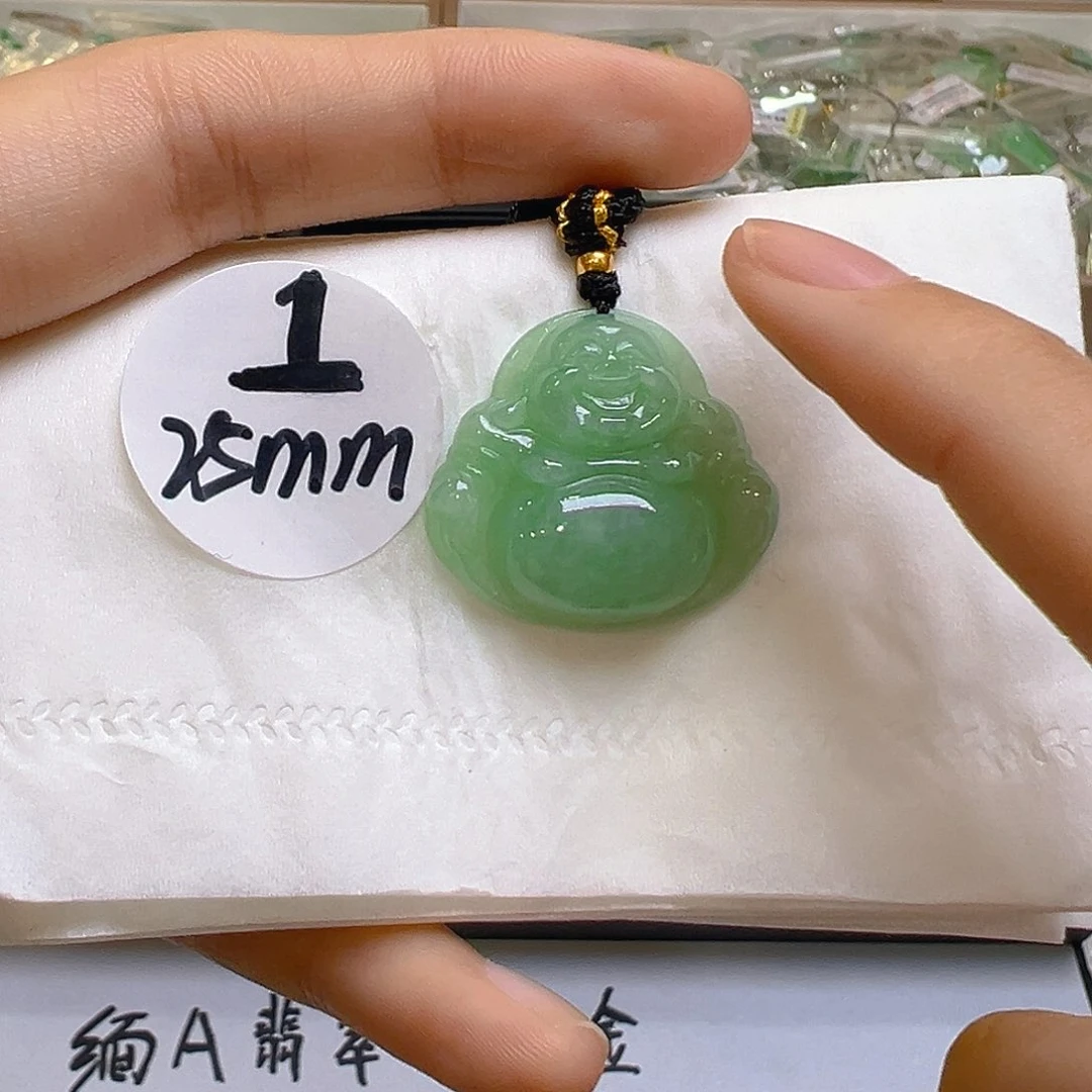 翡翠足金镶嵌吊坠(不含链)我