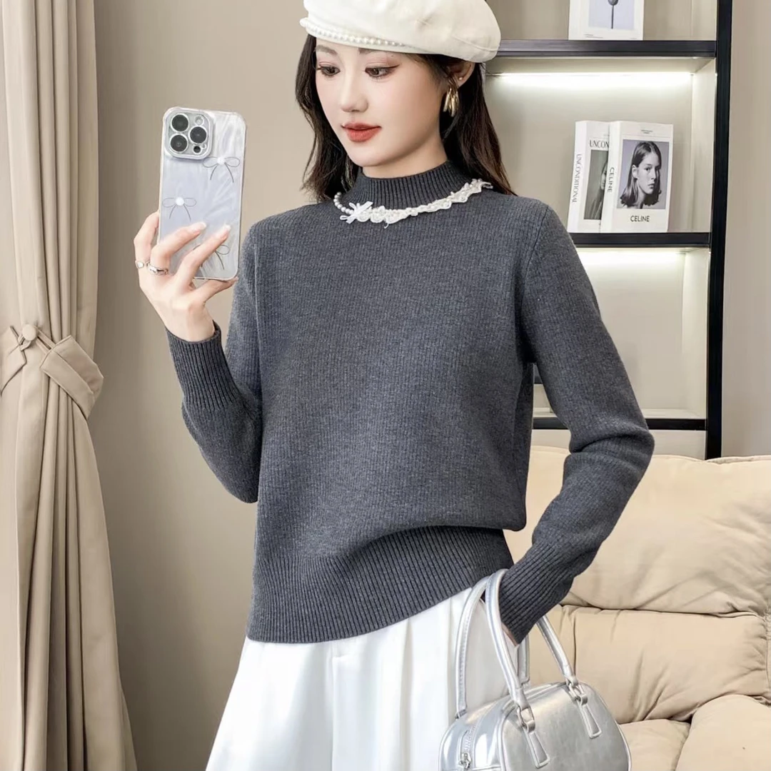 《沐瑶精选》冬季修身显瘦内搭打底针织衫上衣