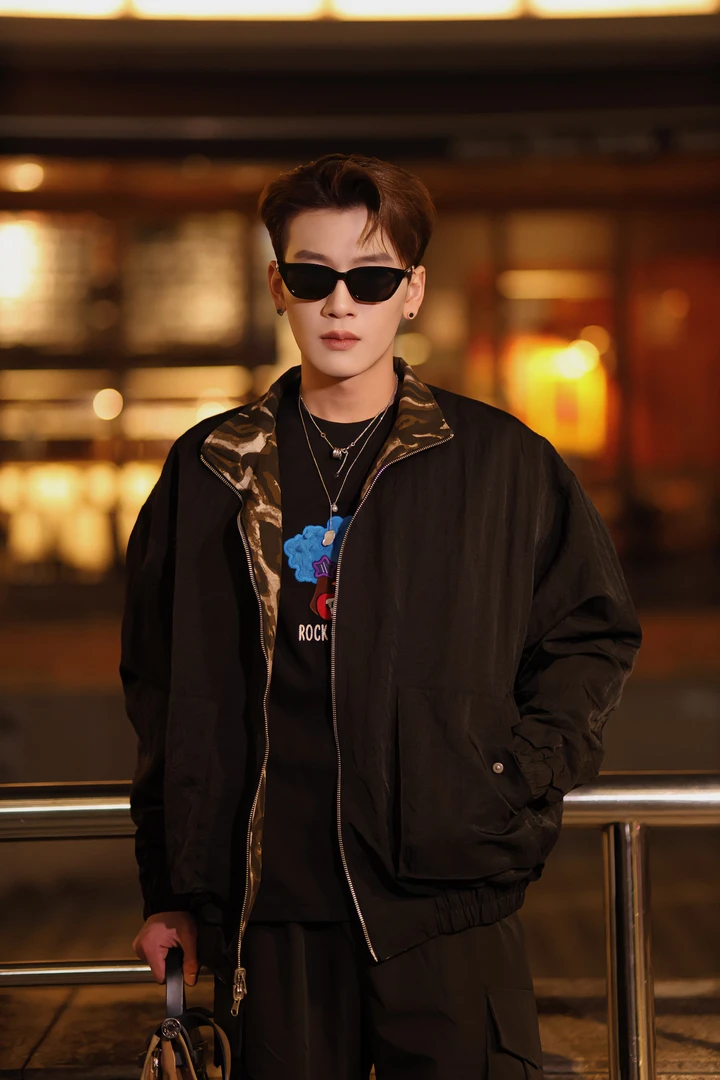 [Brighter -LL]美式重磅水洗迷彩印花宽松休闲时尚翻领双面夹克