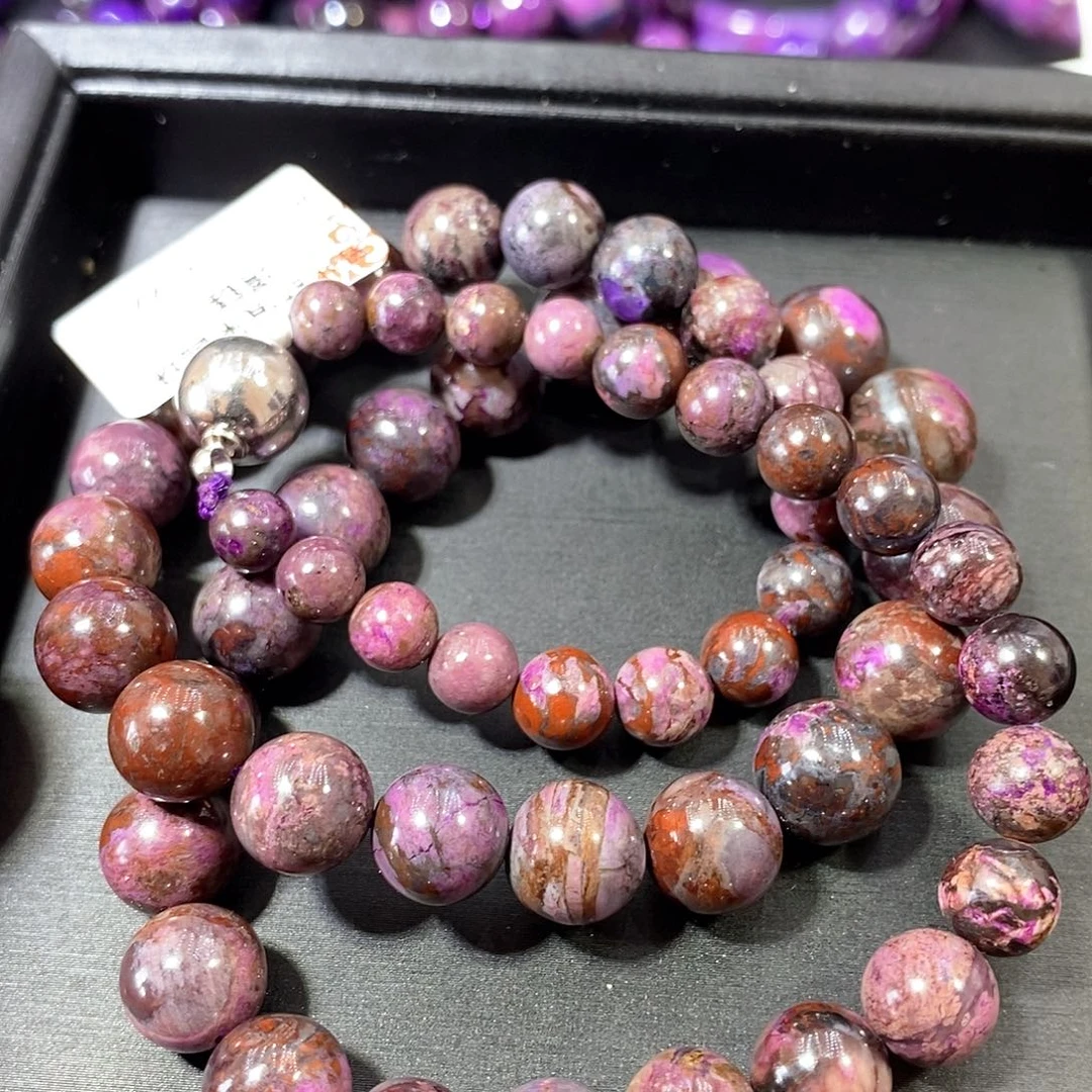 苏纪石（舒俱来）未镶嵌南非舒俱来樱花圆珠塔链