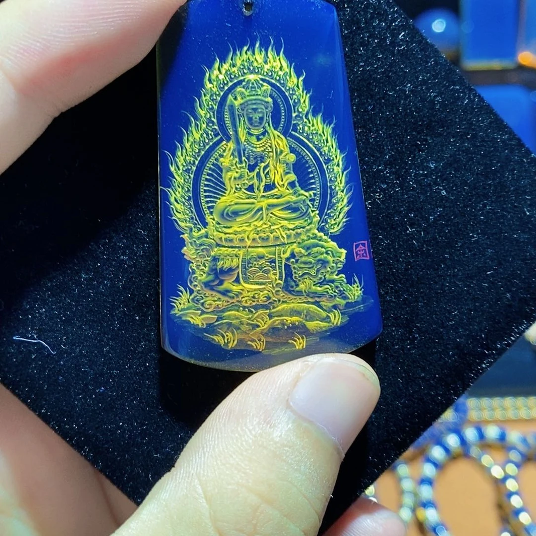 蓝珀未镶嵌珠宝奇石531文殊菩萨
