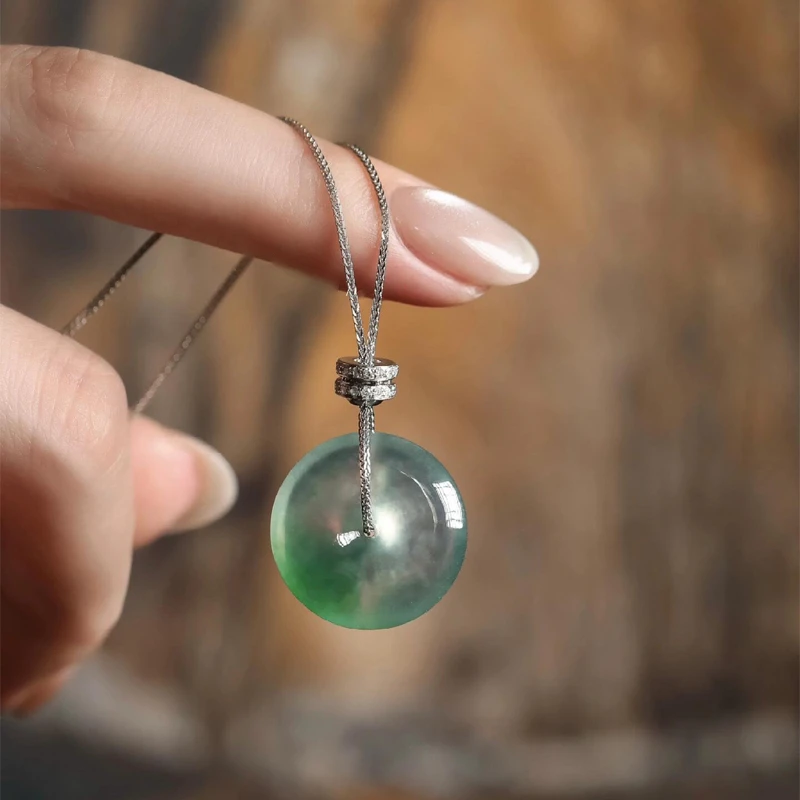 新款diy配件吊坠万链能镀18K白金色平安扣专用链配链项链挂绳百搭